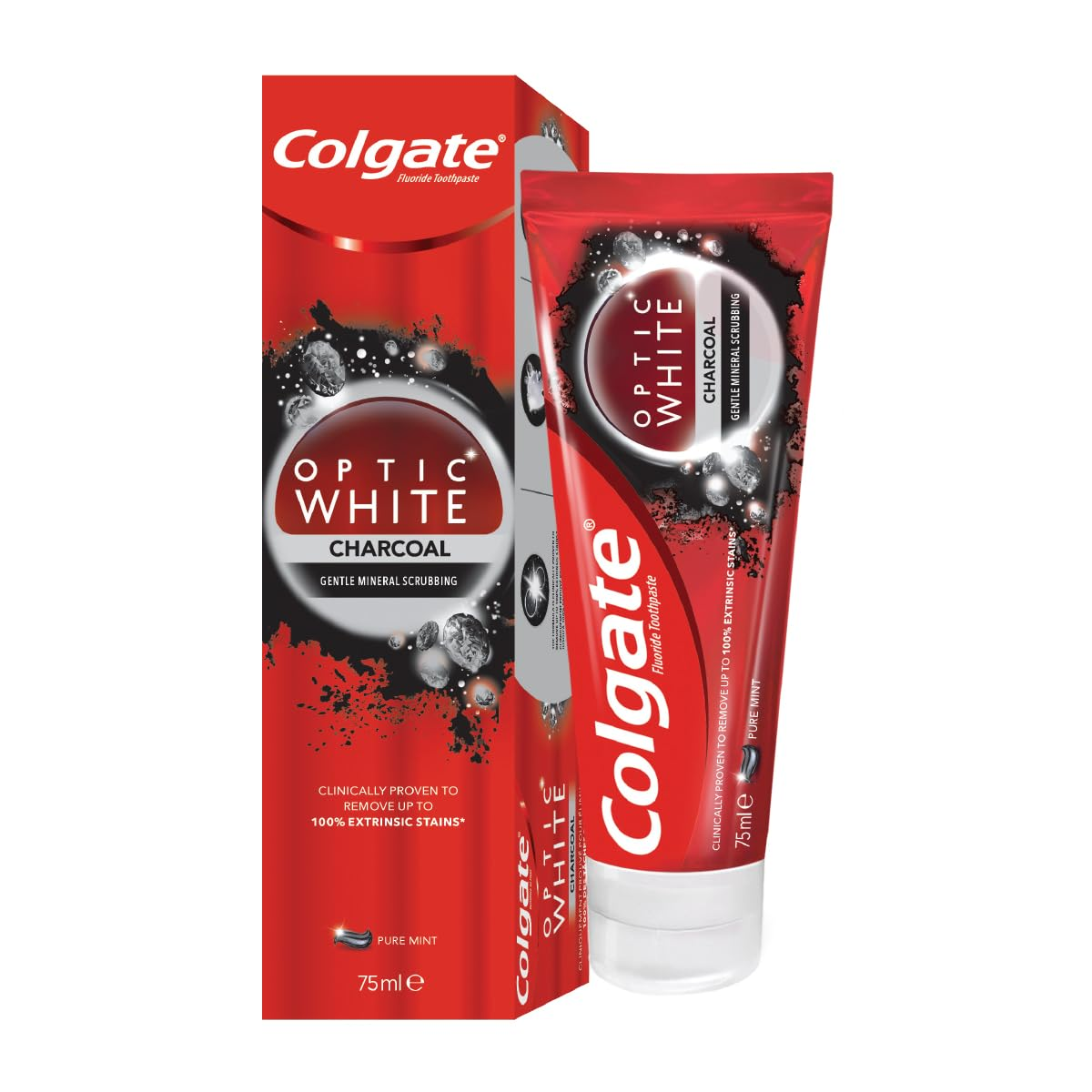 Colgate Optic White Whitening Toothpaste Charcoal 75ml