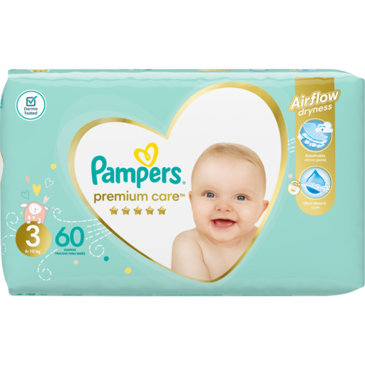 Pampers Premium Care Disposable Diapers Size 3 (4-9 kg) 60's