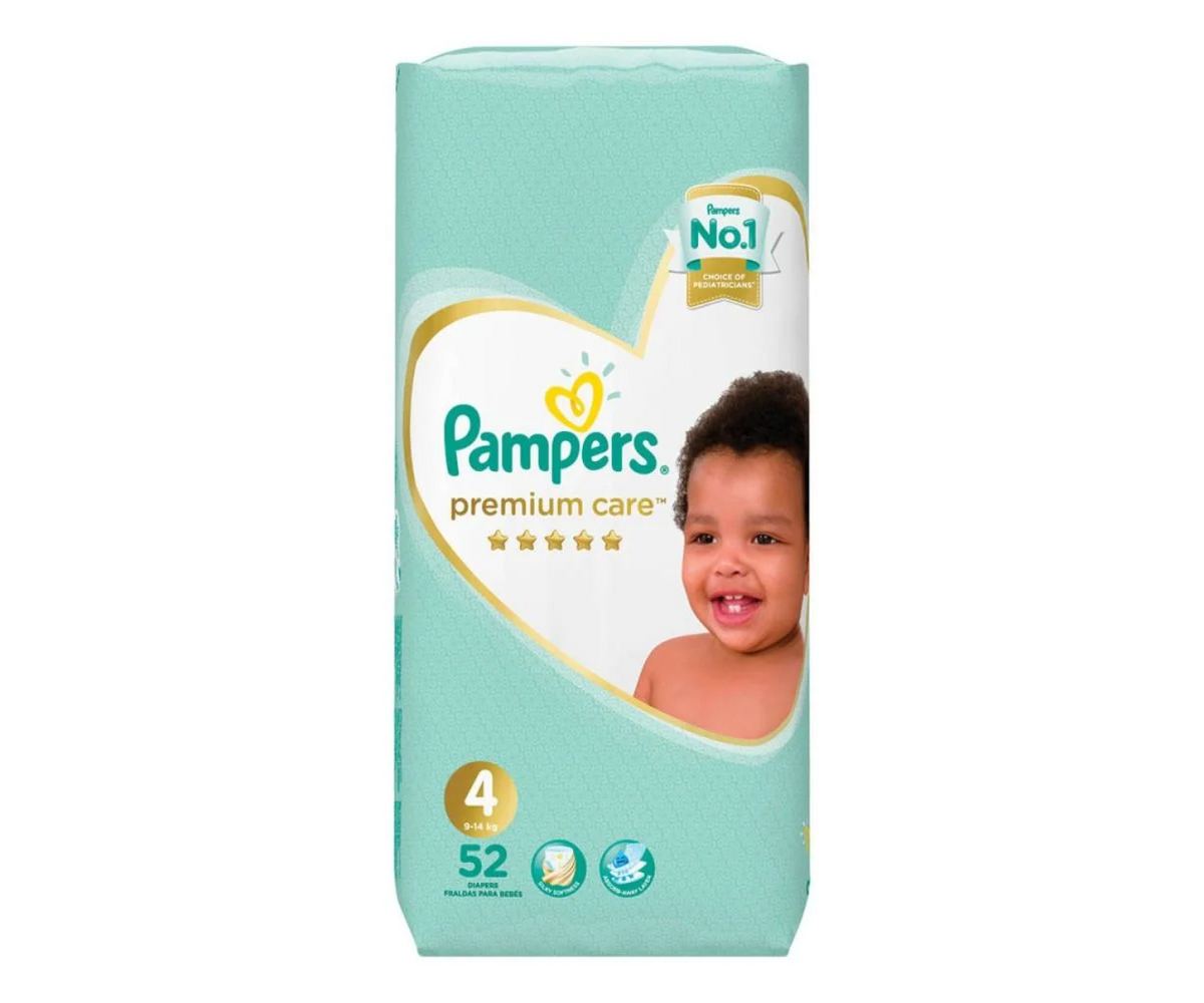 Pampers Premium Care Disposable Diapers Size 4 (7-14 kg)52's