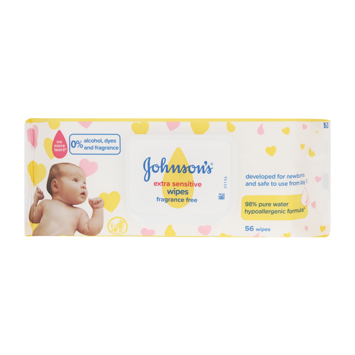 Johnson's Extra Sensitive Baby Wipes Pack of 56 Wipes