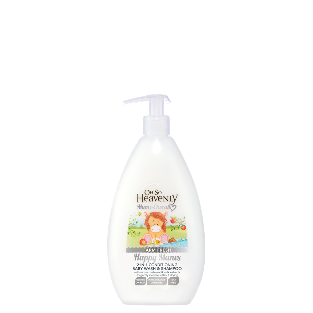 Oh So Heavenly Mum & Cherub 2-In-1 Baby Wash And Shampoo Farm Fresh Happy Manes 500ml