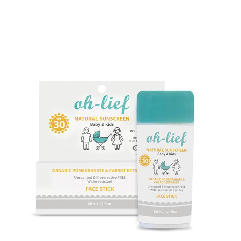 Oh-Lief Natural Sunscreen Baby & Kids Face Stick SPF30 30ml